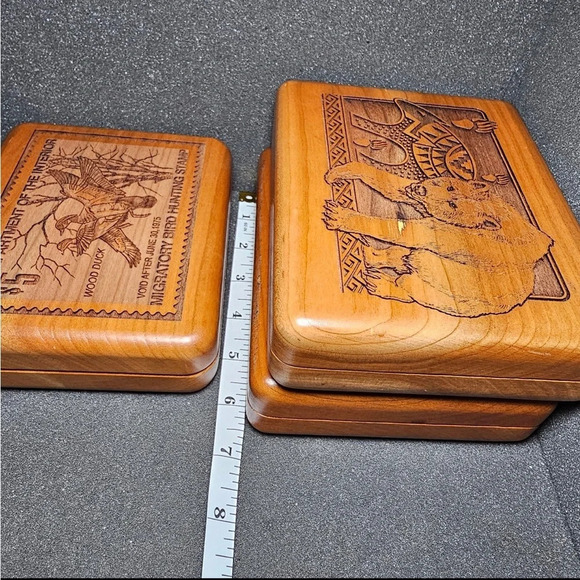 Wilderness Woods Lot Of 3 Jewelry Boxes Trinket Boxes Made In The Usa - Picture 7 of 10